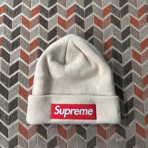 Supreme New Era Box Logo Beanie Stone FW24